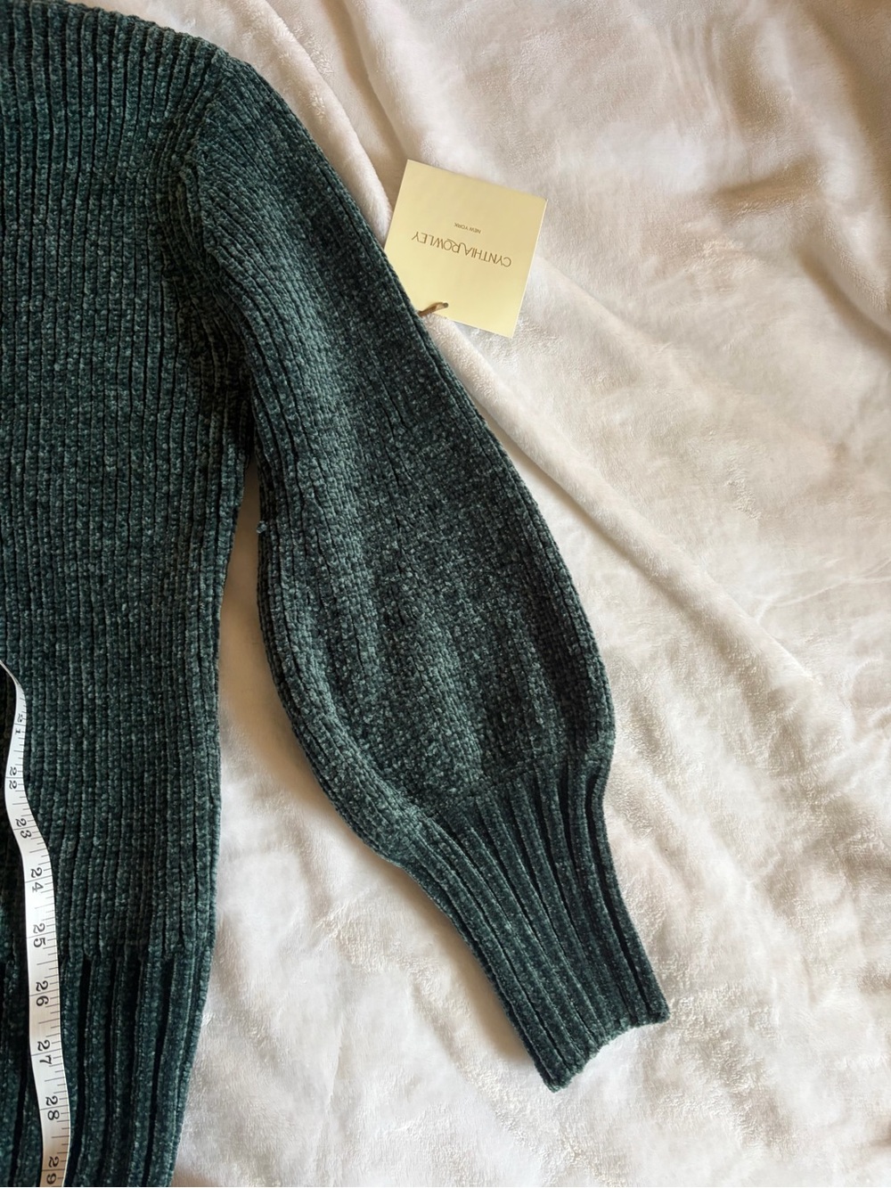 Cynthia Rowley Teal Ribbed Turtleneck Sweater - Picture 6 of 6